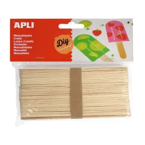 Apli Pack de 40 Palos Polo Jumbo de Madera Natural 150 x 18 mm