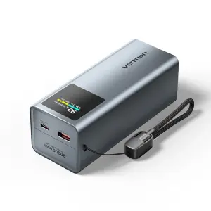 Vention Powerbank 20000mAh 100W Power Delivery USB-A USB-C Pantalla TFT Gris