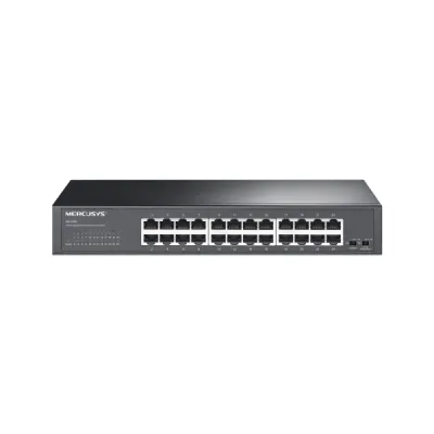 Mercusys MS124GS Switch 24 Puertos Gigabit RJ45 10/100/1000Mbps Plug & Play Negro