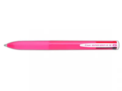 Pilot Bolígrafo Supergrip G 4 Colores Tinta Azul/Rojo/Negro/Verde Cuerpo Rosa Chicle
