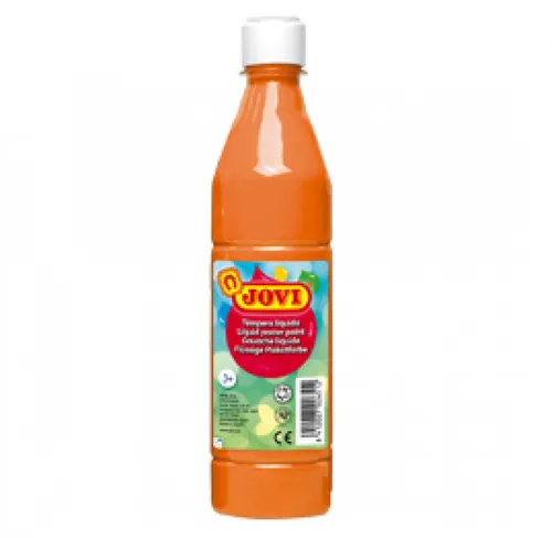 Jovi Témpera Líquida 500ml Color Naranja - Base Agua, Alto Poder Cubriente, Secado Rápido