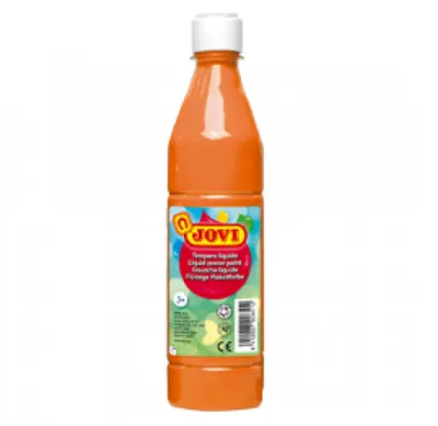 Jovi Témpera Líquida 500ml Color Naranja - Base Agua, Alto Poder Cubriente, Secado Rápido