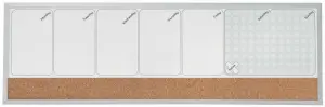 Nobo Planificador Semanal Pizarra Magnética 585x190mm con Tira de Corcho y Rotulador