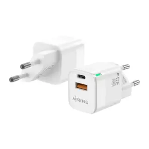 Aisens Cargador GaN 30W USB-C PD3.0 QC4.0 y USB-A QC3.0 Color Negro
