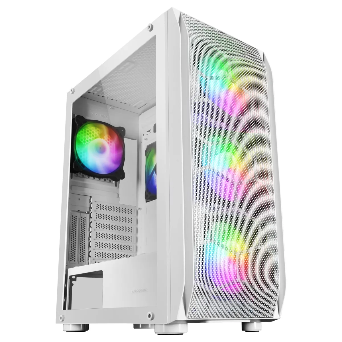 Mars Gaming MC-KX XXL E-ATX Caja Blanca con Lateral de Cristal Templado y 5 Ventiladores ARGB