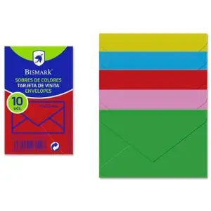Bismark Sobre De Papel 90gr 76x120mm Colores Surtidos (10 Sobres)