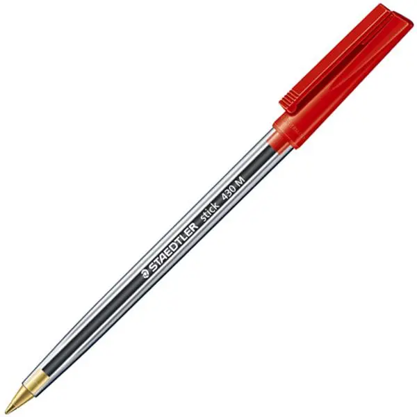 Staedtler Bolígrafo Stick 430 Rojo - Escritura Precisa y Fluida