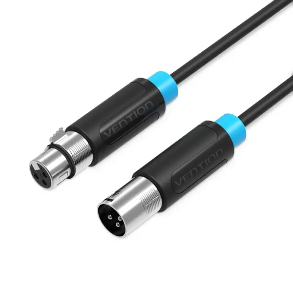 Vention Cable Extensor De Audio - Longitud 1M - Xlr Macho - Xlr Hembra - Blindaje Multicapa - Color Negro
