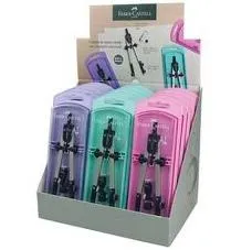 Faber Castell Compás Articulado De Ajuste Rápido Y Adaptador Universal 17Mcm C/Recambio Pastel Colores Surtidos