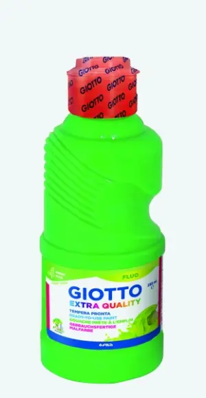 Giotto Fluo Tempera 250ml Bio PET Color Verde Fluorescente