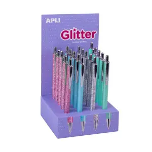 Apli Expositor De 20 Bolígrafos De Metal Con Tinta De Aceite - Punta 1mm - Colores Surtidos