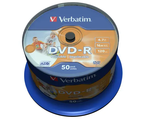 Verbatim Dvd-R, 4.7Gb, 16X, 50 Pack Spindle, Superficie Wide Inkjet Printable (21 -118Mm)