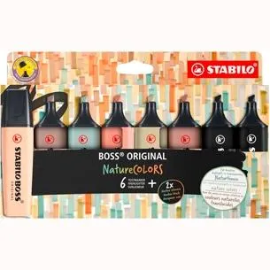 Stabilo Boss Naturecolors Pack de 8 Marcadores Tinta a Base de Agua 2-5mm