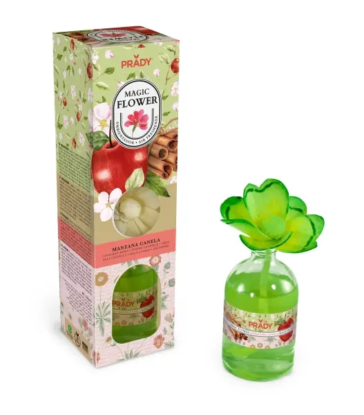 Prady Ambientador Magic Flower Manzana Canela 100ml Frasco de Cristal