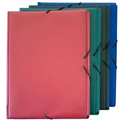 Grafoplás Carpeta Con Gomas 3 Solapas Folio Forradas PVC Negro