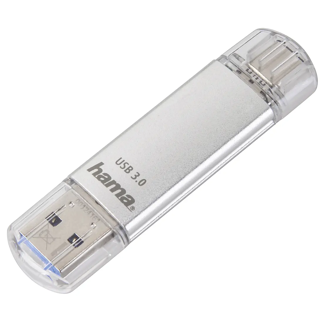 Hama Laeta Pendrive USB 3.0 128GB OTG USB-C USB-A 40Mb/s Cuerpo Metálico Plata