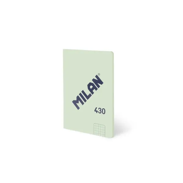 Milan Libreta Encolada A6 Cuadricula 5x5 - 48 Hojas 95 gr/m2 - Tapa Blanda Verde