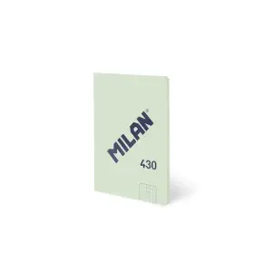 Milan Libreta Encolada A6 Cuadricula 5x5 - 48 Hojas 95 gr/m2 - Tapa Blanda Verde