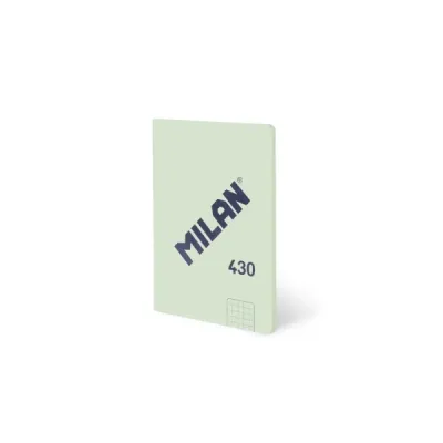 Milan Libreta Encolada A6 Cuadricula 5x5 - 48 Hojas 95 gr/m2 - Tapa Blanda Verde