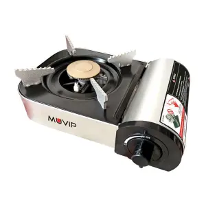 Muvip Cocina de Gas Portátil 1 Fuego con Encendido Automático y Maleta de Transporte