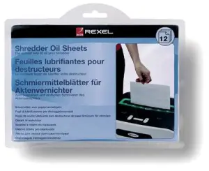 Rexel Pack de 12 Hojas Lubricantes para Destructoras de Papel