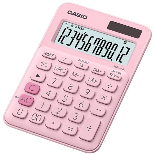 Casio Calculadora De Oficina Sobremesa Rosa 12 Dígitos Ms-20Uc