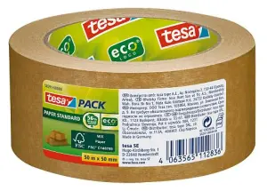 Tesa Cinta De Embalaje Tesapack Estándar Ecológico 50m x 50mm Papel Marrón