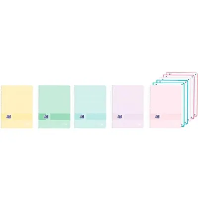 Oxford Cuaderno Europeanbook 5 Live&Go 120H A4+ 5x5 Write&Erase Pastel