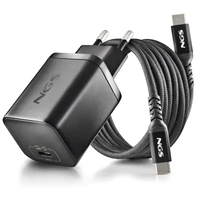 NGS Cargador GaN 65W para Portátiles ASUS - USB-C Power Delivery y PPS - Incluye 8 Conectores DC y Cable USB-C 1.5m