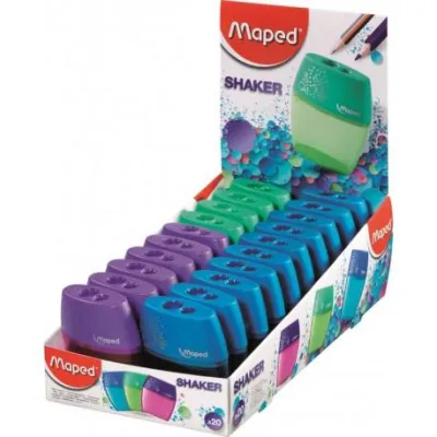 Maped Shaker Sacapuntas 2 Orificios Con Depósito Ergonomico Colores Surtidos