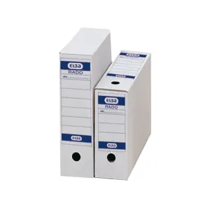Elba Caja de Archivo Definitivo Folio Resistente y Duradera Color Blanco y Azul