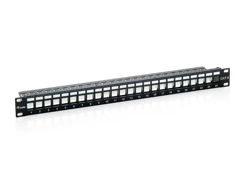 Patch Panel Vacio Cat.6 Apantallado 24 Puertos Keystone 1U