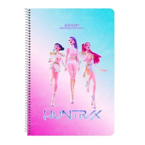 Safta Libreta K-Pop Demon Hunters Espiral 80 Hojas 80g/m2 Cuadricula 4x4mm 21.5x31cm