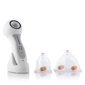 Innovagoods Aparato Anticelulitico de Vacumterapia Pro - Intensidad Regulable - Recargable por USB - Incluye Rodillos de Succion - Uso Diario 5 a 10 Minutos - Color Blanco Gris