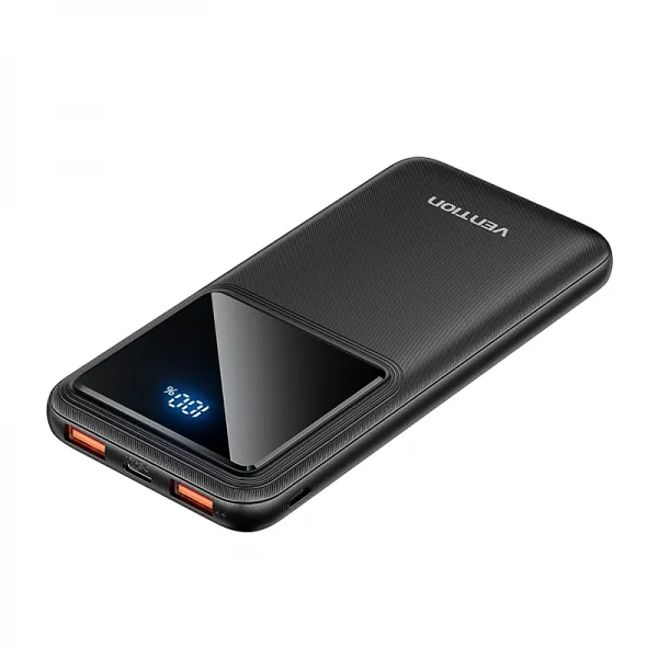 Vention Bateria Powerbank 10000Mah 22.5W Usb (C+A+A) Con Pantalla Led - Color Negro
