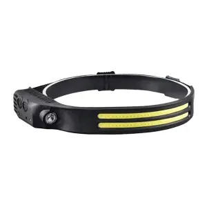 Elbat Linterna de Cabeza LED 800Lm + 200Lm, 6500K, 4 Modos, Sensor de Manos, Hasta 8 Horas, Negro
