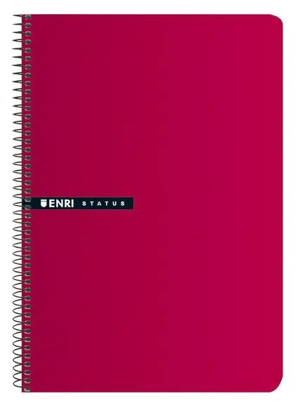 Enri Cuaderno Espiral 100H 4º 70Gr 4X4Mm Tapas Duras Rojo