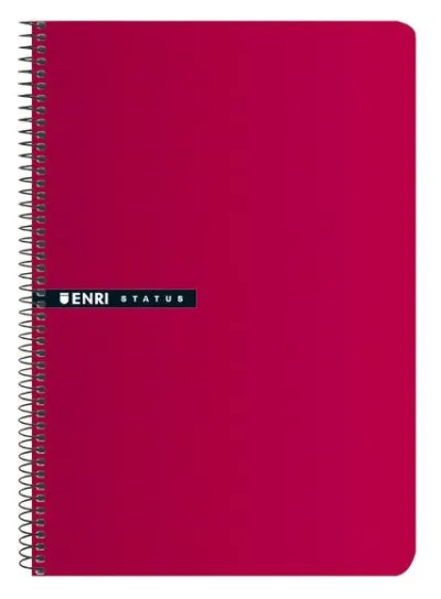 Enri Cuaderno Espiral 100H 4º 70g 4x4mm Tapas Duras Rojo