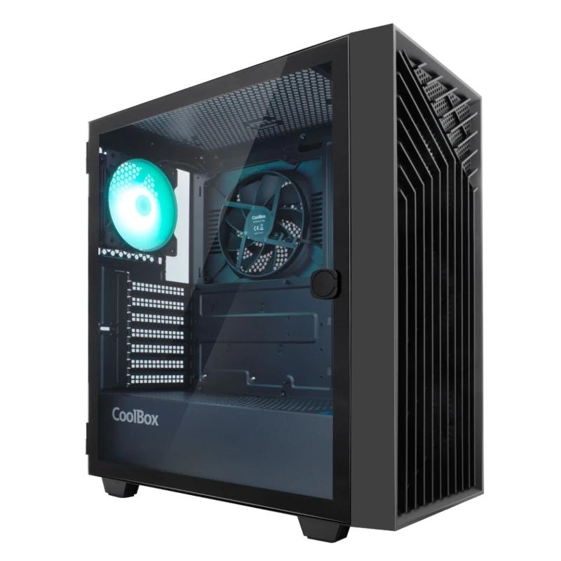 Coolbox Caja Gaming Atx Ga300 Gridline Black