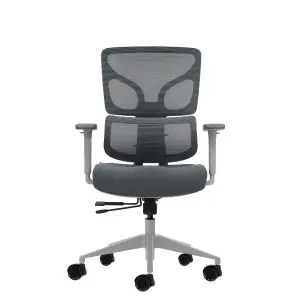 Oqonos Cherg 015 Silla de Oficina Ergonomica con Respaldo de Malla y Reposabrazos 4D - Gris
