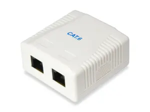 Equip Roseta De Superficie Categoría 6 2 Hembras RJ45 Color Blanco