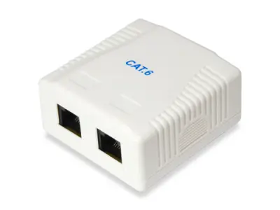Equip Roseta De Superficie Categoría 6 2 Hembras RJ45 Color Blanco