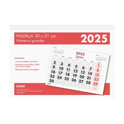 Dohe Calendario Sobremesa 30x21cm Números Grandes 2026