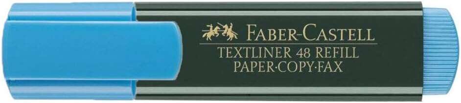 Faber-Castell Rotulador Marcador Fluorescente Textliner 48 - Punta Biselada - Trazo Entre 1.2Mm Y 5Mm - Tinta Con Base De Agua - Color Azul
