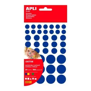 Apli Gomets Geométricos Permanentes Colores Surtidos - Blister de 20 Unidades