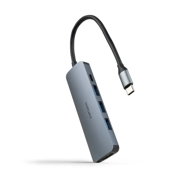Nanocable Hub USB-C 3xUSB-A, HDMI y USB-C PD