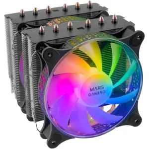 Mars Gaming MCPU-XT Black Doble Disipador ARGB 6 Heatpipes TDP 300W