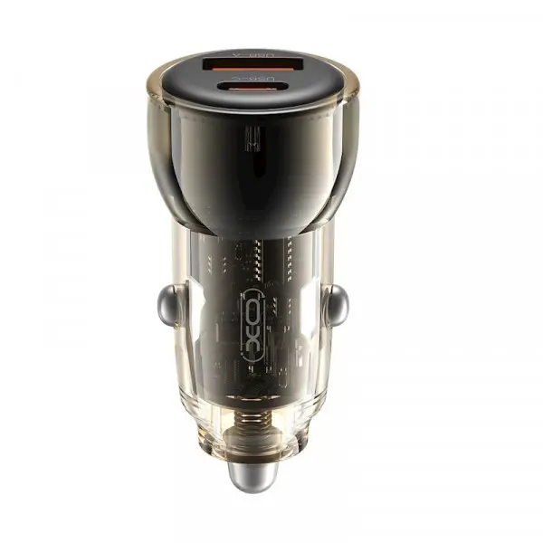 XO Cargador de Coche 60W USB-A y USB-C 30W por Puerto 12-24V Power Delivery Quick Charge Negro