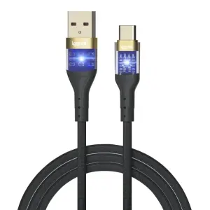 iggual Cable USB-A a tipo C 3A 100 cm trenzado LED