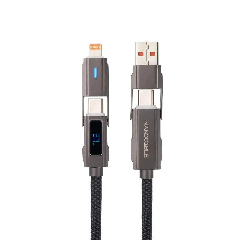 Nanocable Cable Usb-C+Usb-A/M-Lightning+Usb-C/M 1M